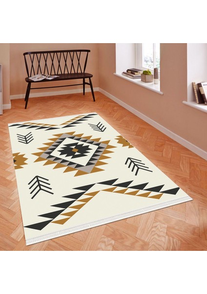 Kaymaz Taban Yıkanabilir Basamak Desenli Dijital Baskılı Halı RSP349