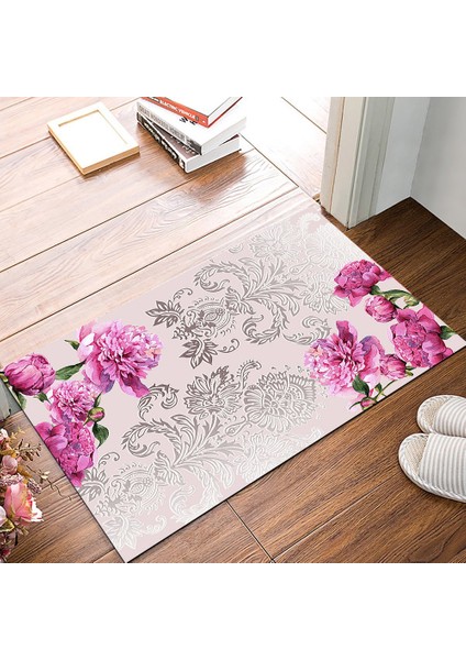 Kaymaz Taban Yıkanabilir Lavanta Desenli Dijital Baskılı Halı RSP371