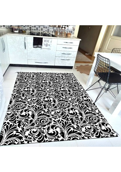 Kaymaz Taban Yıkanabilir Simetrik Filiz Desenli Dijital Baskılı Halı RSP381