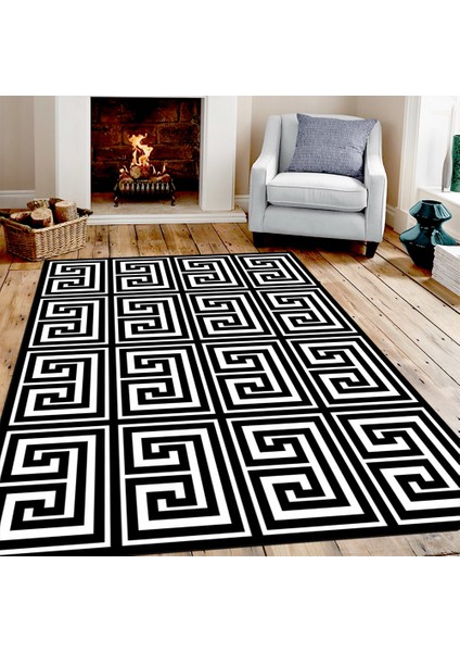 Kaymaz Taban Yıkanabilir Çengel Desenli Dijital Baskılı Halı RSP399