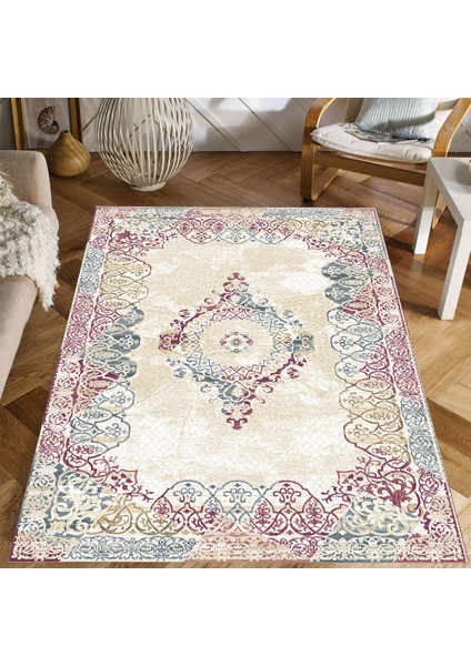 Kaymaz Taban Yıkanabilir Osmanlı Motif Desenli Dijital Baskılı Halı RSP514