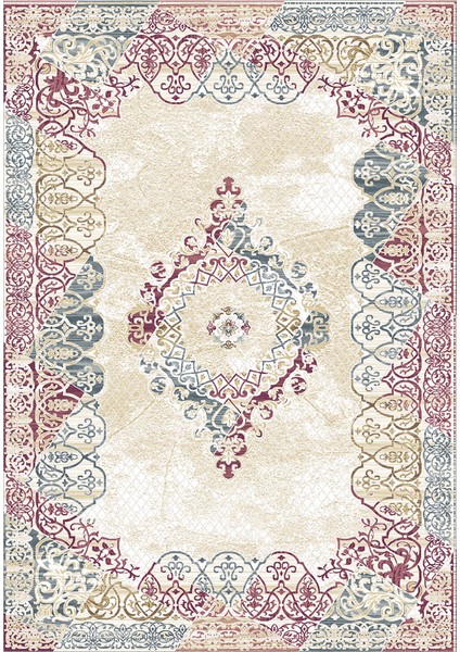 Kaymaz Taban Yıkanabilir Osmanlı Motif Desenli Dijital Baskılı Halı RSP514