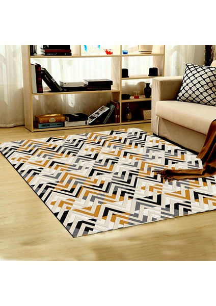 Kaymaz Taban Yıkanabilir Geometrik Desenli Dijital Baskılı Halı RSP54