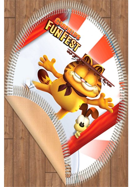 Kaymaz Taban Yıkanabilir Garfield Desenli Dijital Baskılı Halı RSP61