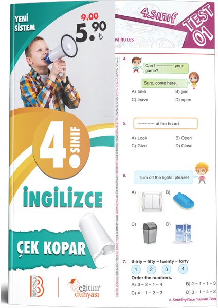& Benim Hocam Yayınları - 4. Sınıf Ingilizce Çek Kopar Yaprak Test