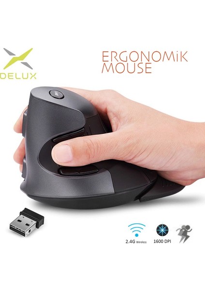 M618GX Dikey 6 Tuşlu Kablosuz Optik Mouse