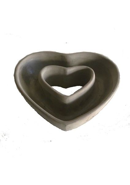 Minia Bahçe Kalp Şeklinde Beton Saksı