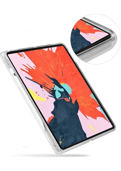 Apple iPad Pro 12.9" Kılıf Kalem Yuvalı Silikon TPU Şeffaf