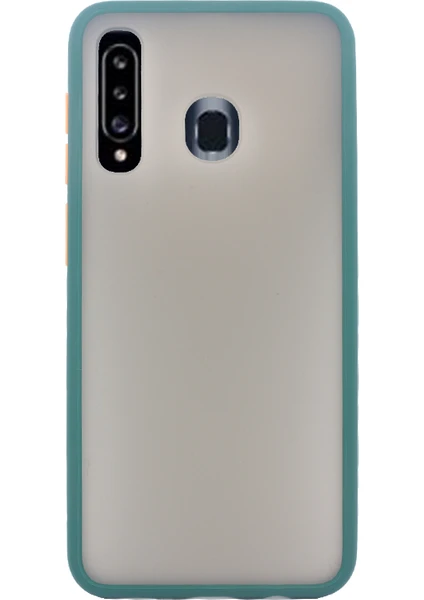 Case 4U Samsung Galaxy A20S Kılıf Mat Yüzey Defence Silikon Fri Arka Kapak Yeşil