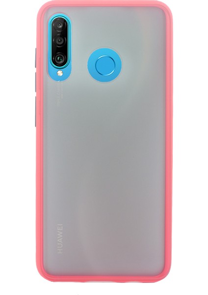 Huawei P30 Lite Kılıf Mat Yüzey Defence Silikon Fri Arka Kapak Kırmızı