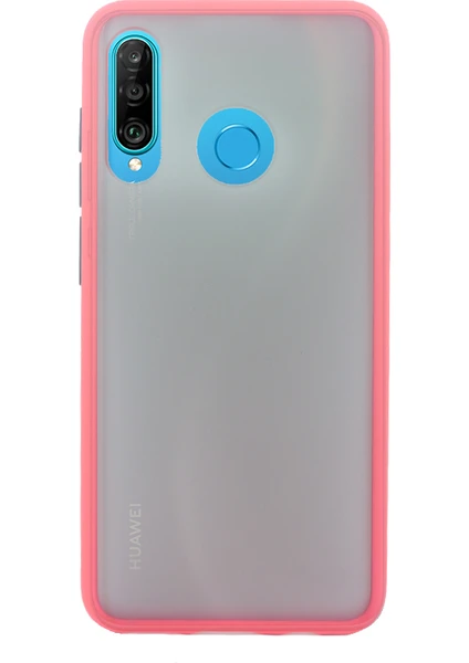 Case 4U Huawei P30 Lite Kılıf Mat Yüzey Defence Silikon Fri Arka Kapak Kırmızı