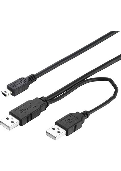 5 Pin Mini USB 2.0 Dual Y Harddsik Kablosu