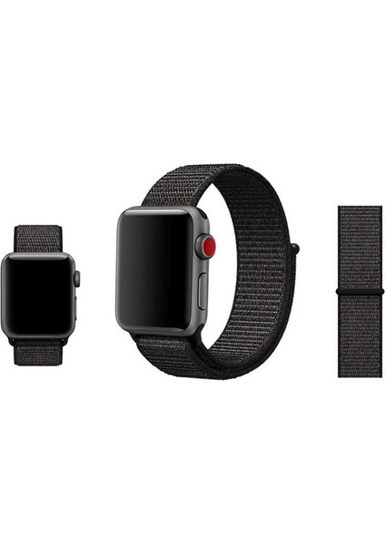 Apple Watch Uyumlu 42mm Kumaş CırtCırt Kordon Velcro Siyah fiyatları
