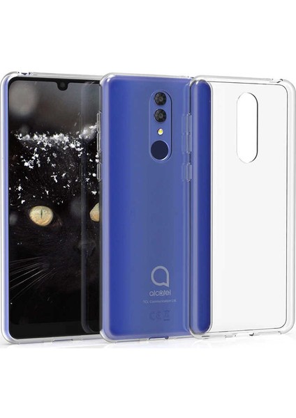 Alcatel 3 2019 Kılıf Darbe Emici Süper Silikon Kılıf Şeffaf