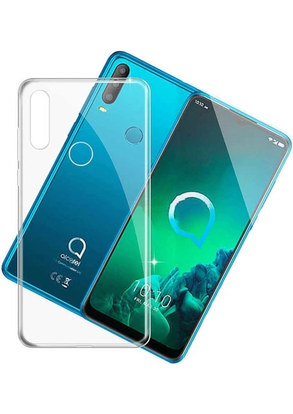 Tekno Grup Alcatel 3X 2019 Kılıf Darbe Emici Süper Silikon Kılıf Şeffaf