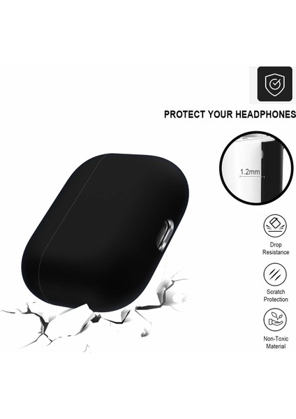 Case 4U Apple Airpods Pro Tam Kaplayan Silikon Kılıf - Siyah