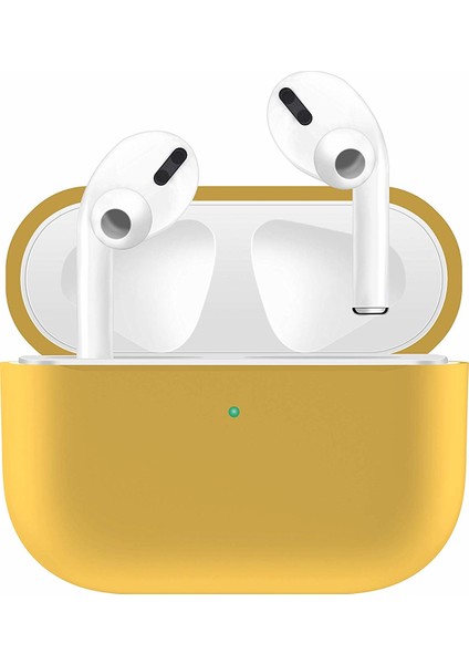 Case 4U Apple Airpods Pro Tam Kaplayan Silikon Kılıf - Sarı