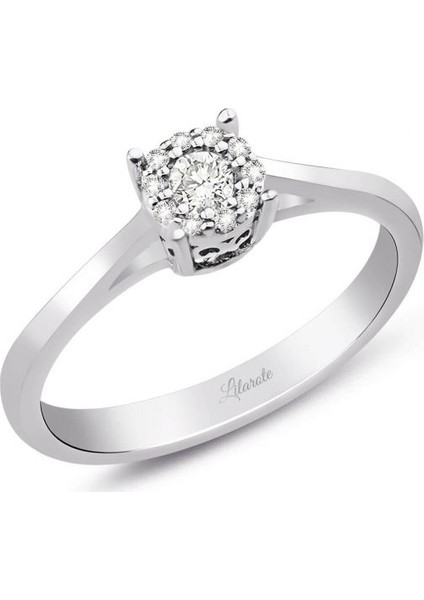 0.14 ct. Modern Tasarım Coronet Tektaş Yüzük