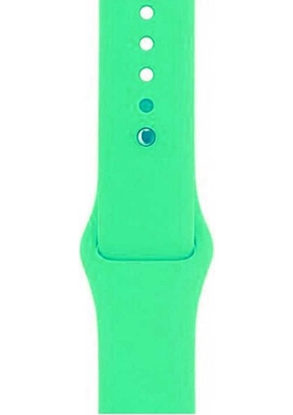 Apple Watch Uyumlu 38mm Silikon Kordon Düz Renkli Yeşil