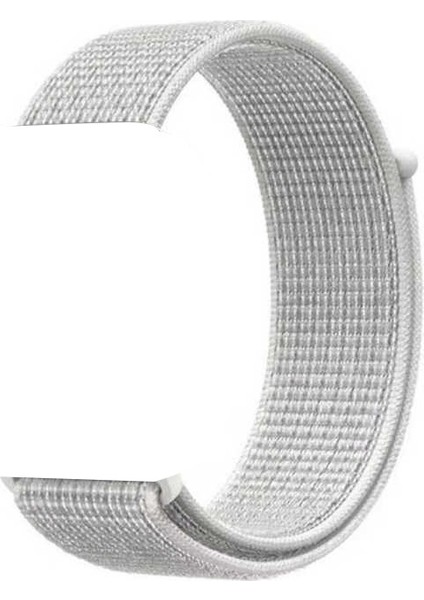 Apple Watch Uyumlu 44mm Kumaş CırtCırt Kordon Velcro Beyaz