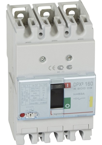 Dpx³ 160 Serisi Kompakt Şalter 3 Kutup Icu:16Ka Standart Tip 63A 400V Ac