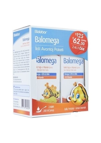 Balomega Şurup 2'li Avantaj Paketi 200 ml