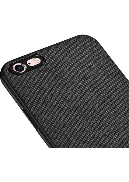 Apple iPhone 8 Fabrik Serisi Kumaş ve Deri Desen Kılıf - Siyah fiyatları