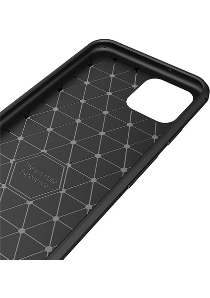 Google Pixel 4 XL Brushed Carbon Fiber Silikon Kılıf - Siyah