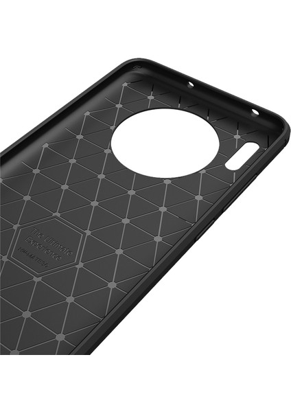 Huawei Mate 30 Brushed Carbon Fiber Silikon Kılıf - Siyah