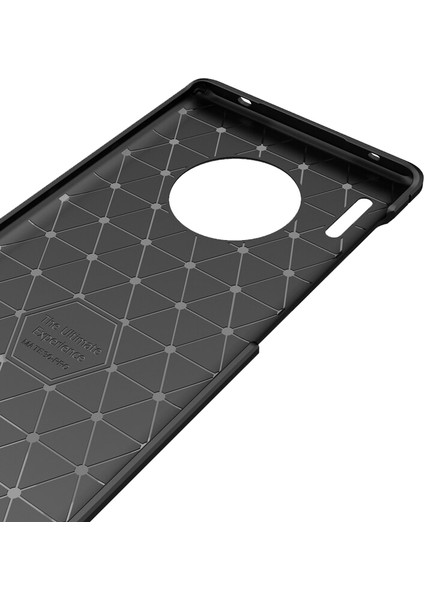 Huawei Mate 30 Pro Brushed Carbon Fiber Silikon Kılıf - Siyah