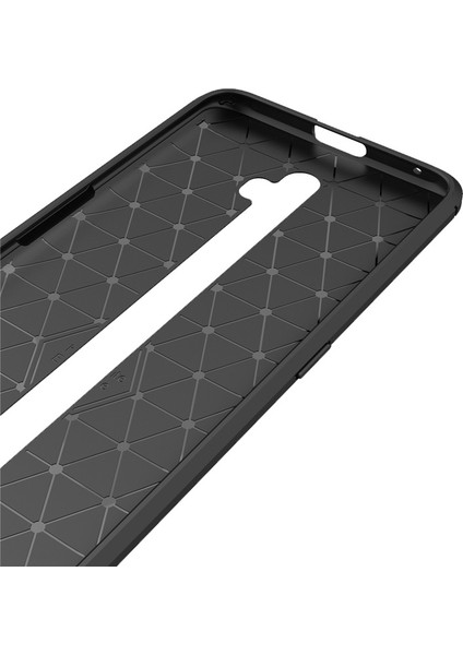 Oppo Reno 2Z Brushed Carbon Fiber Silikon Kılıf - Siyah