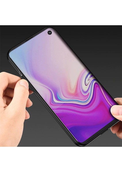 Samsung Galaxy S10 Fabrik Serisi Kumaş ve Deri Desen Kılıf - Siyah