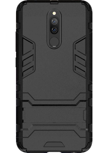 Xiaomi Redmi 8 Alfa Serisi Armor Standlı Perfect Koruma Kılıf - Siyah