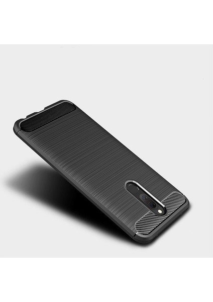 Xiaomi Redmi 8 Brushed Carbon Fiber Silikon Kılıf - Siyah