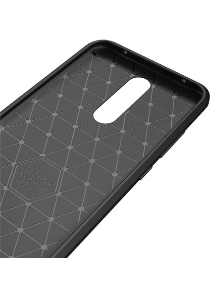 Xiaomi Redmi 8 Brushed Carbon Fiber Silikon Kılıf - Siyah