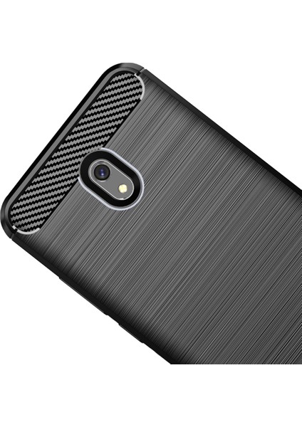 Xiaomi Redmi 8A Brushed Carbon Fiber Silikon Kılıf - Siyah