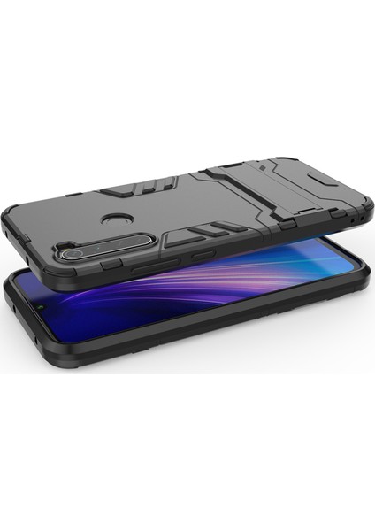 Xiaomi Redmi Note 8 Alfa Serisi Armor Standlı Perfect Koruma Kılıf - Siyah