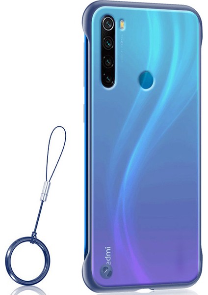 Xiaomi Redmi Note 8 Frameless Serisi Sert Rubber Kılıf - Mavi