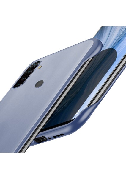 Xiaomi Redmi Note 8 Frameless Serisi Sert Rubber Kılıf - Mavi