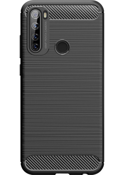 Xiaomi Redmi Note 8T Brushed Carbon Fiber Silikon Kılıf - Siyah