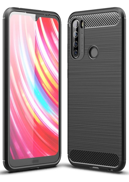 Xiaomi Redmi Note 8T Brushed Carbon Fiber Silikon Kılıf - Siyah