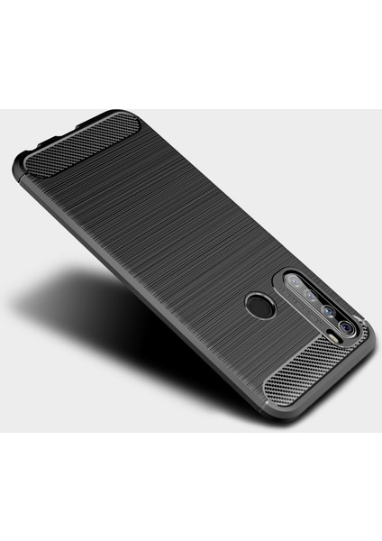 Xiaomi Redmi Note 8T Brushed Carbon Fiber Silikon Kılıf - Siyah