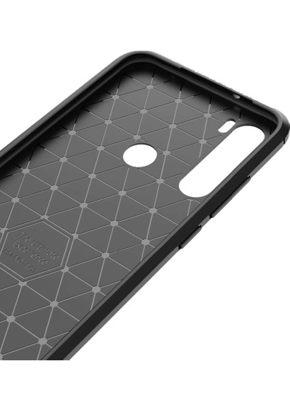 Xiaomi Redmi Note 8T Brushed Carbon Fiber Silikon Kılıf - Siyah