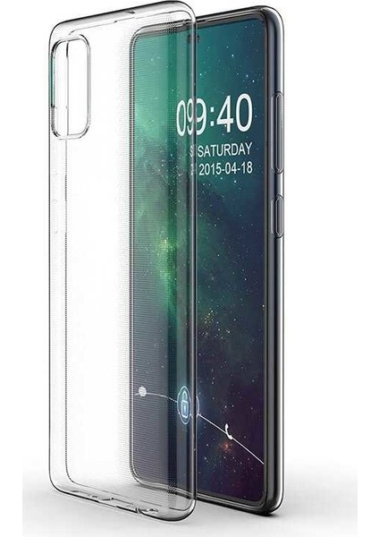 Samsung Galaxy A51 Kılıf Darbe Emici Süper Silikon Kılıf + Nano Ekran Koruyucu Şeffaf