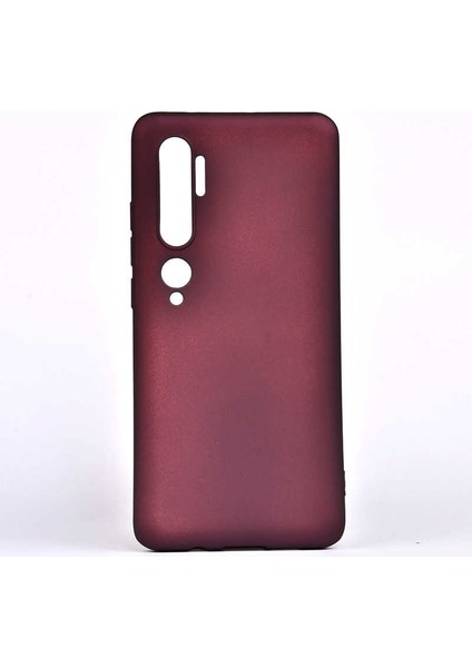 Xiaomi Mi Note 10 Kılıf Mat Premium Silikon Kılıf Bordo