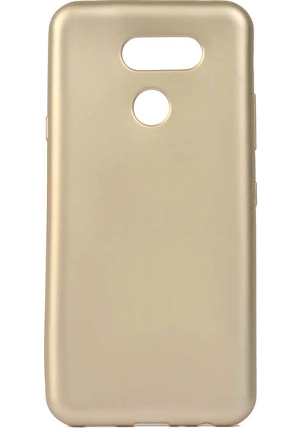 Tekno Grup LG K40s Kılıf Mat Premium Silikon Kılıf + Cam Ekran Koruyucu Gold