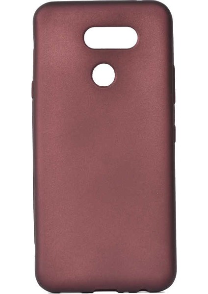 LG K40s Kılıf Mat Premium Silikon Kılıf + Cam Ekran Koruyucu Bordo