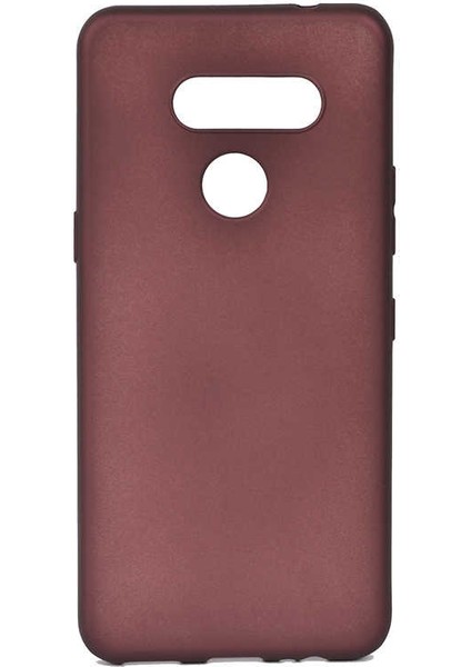 LG K50s Kılıf Mat Premium Silikon Kılıf + Cam Ekran Koruyucu Bordo