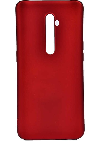 Oppo Reno 2Z Kılıf Mat Premium Silikon Kılıf + Nano Ekran Koruyucu Kırmızı