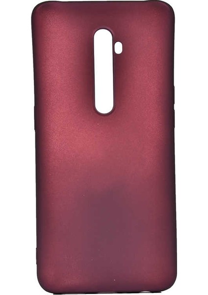 Oppo Reno 2Z Kılıf Mat Premium Silikon Kılıf + Nano Ekran Koruyucu Bordo